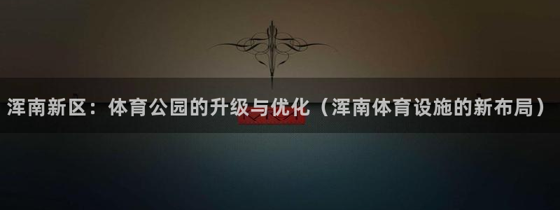 意昂体育4平台：浑南新区：体育公园的升级与优化（浑南体育设施
