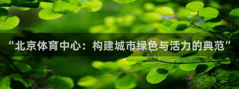 意昂4官网：“北京体育中心：构建城市绿色与活力的典范”